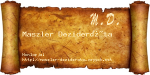 Maszler Dezideráta névjegykártya